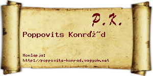 Poppovits Konrád névjegykártya